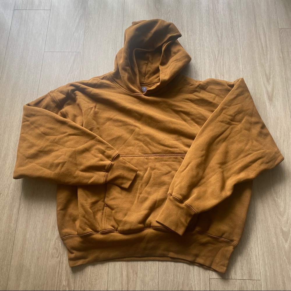 GAP x YZY light brown Hoodie size Large yeezy oversized cropped fit